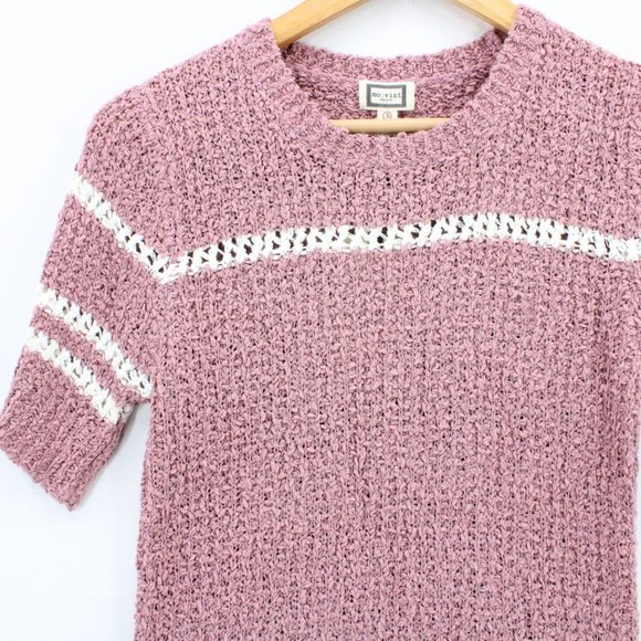 Mo:vint by Anthropologie Knit Shirt Womens Multicolor 3/4 Sleeve Small S NWT - Picture 3 of 9